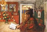Carl Larsson Karin,Reading oil painting